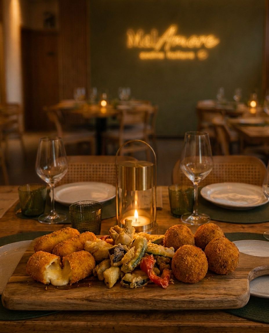 Tagliere Misto Fritti / Tabla Mixta de Fritos · MalAmore, cucina italiana en Alcobendas
