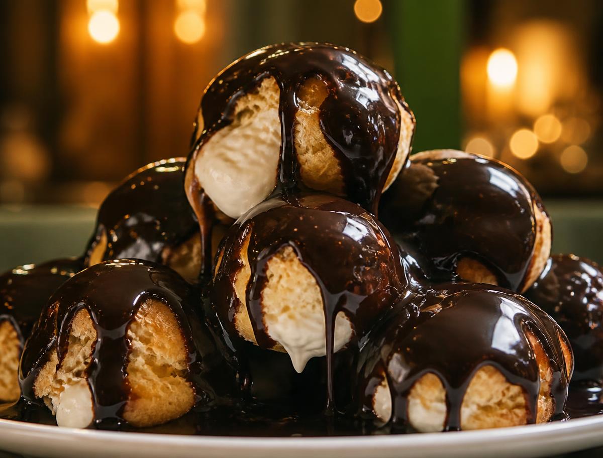 Profiterol al Cioccolato / Profiterol de Chocolate · MalAmore, cucina italiana en Alcobendas