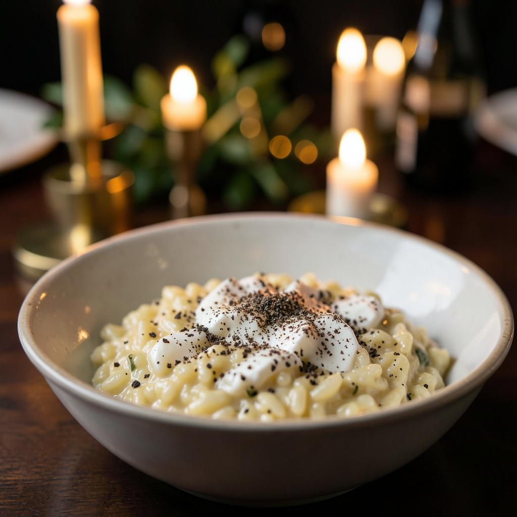 Risotto Cacio e Pepe / Risotto Cacio e Pepe (Queso Pecorino y Pimienta) · MalAmore, cucina italiana en Alcobendas