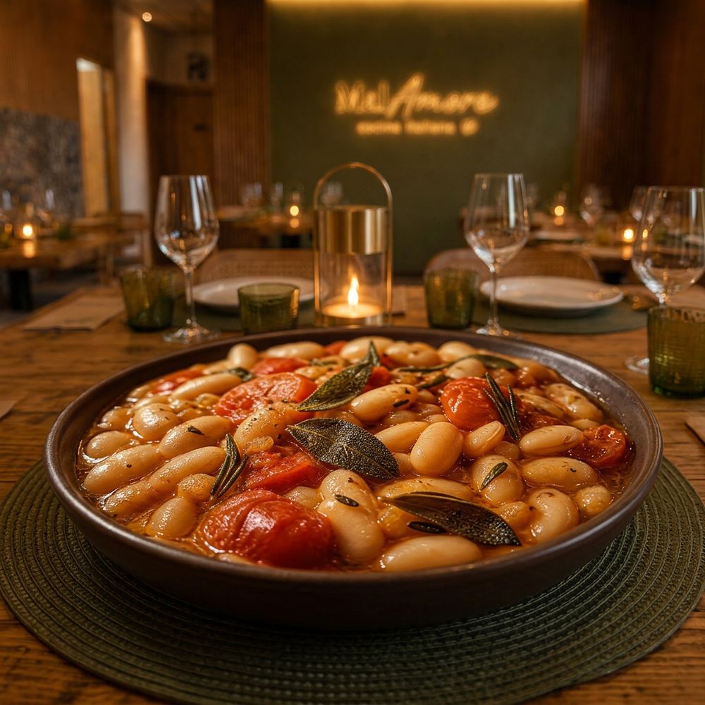 Spezzatino ricco di fagioli bianchi di Spagna alla contadina / Estofado rico de alubias blancas de España a la campesina · MalAmore, cucina italiana en Alcobendas