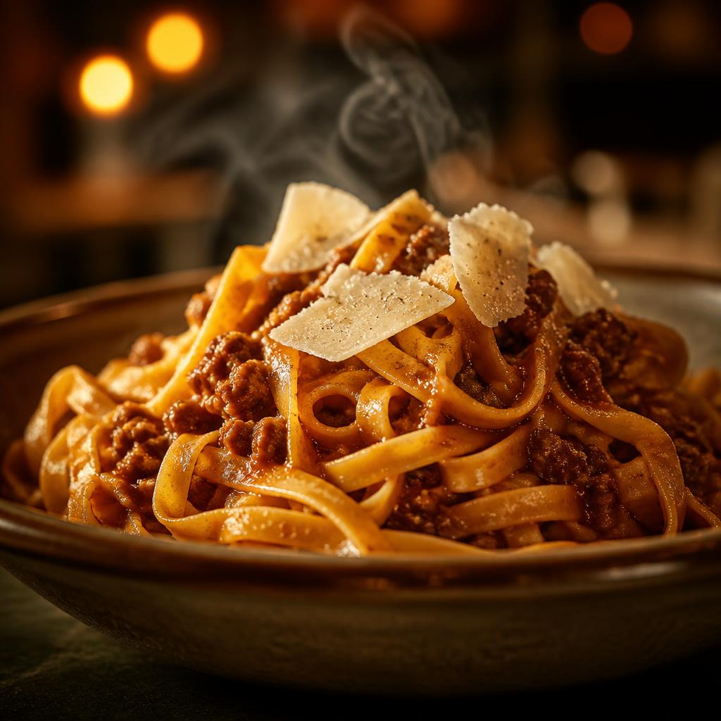 Tagliatelle Emiliane / Tagliatelle Emilianas (a la Boloñesa) · MalAmore, cucina italiana en Alcobendas